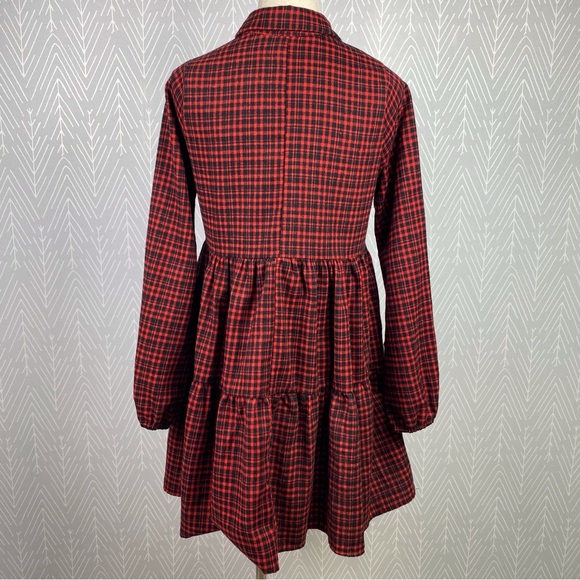 HYFVE Plaid Collared Babydoll Mini Dress NWT - Picture 7 of 10